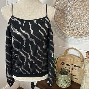 Bluebell Size Small Sequence Printed Off-The-Shoulder Top